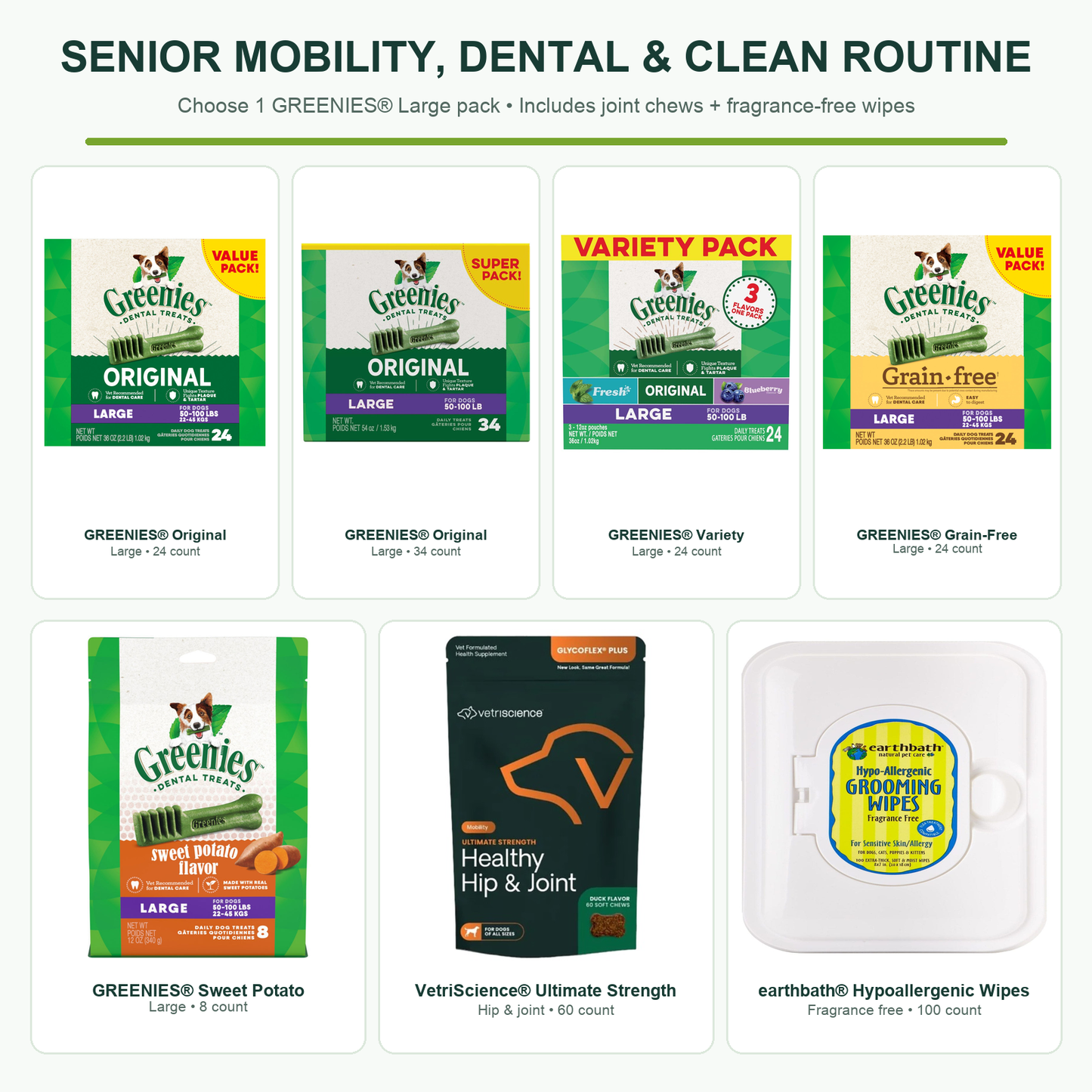 Senior Mobility, Dental & Clean Routine — Large Dogs