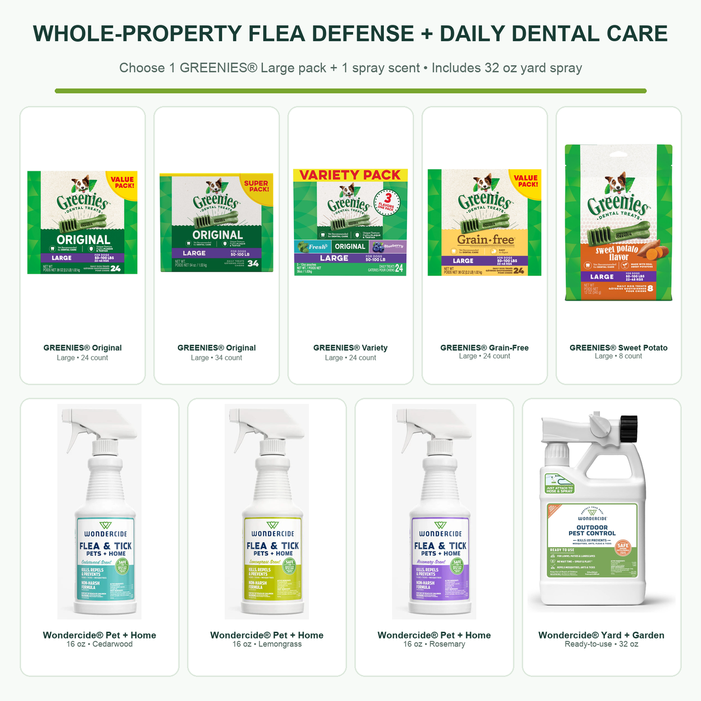 Whole-Property Flea Defense + Daily Dental Care — Large Dogs