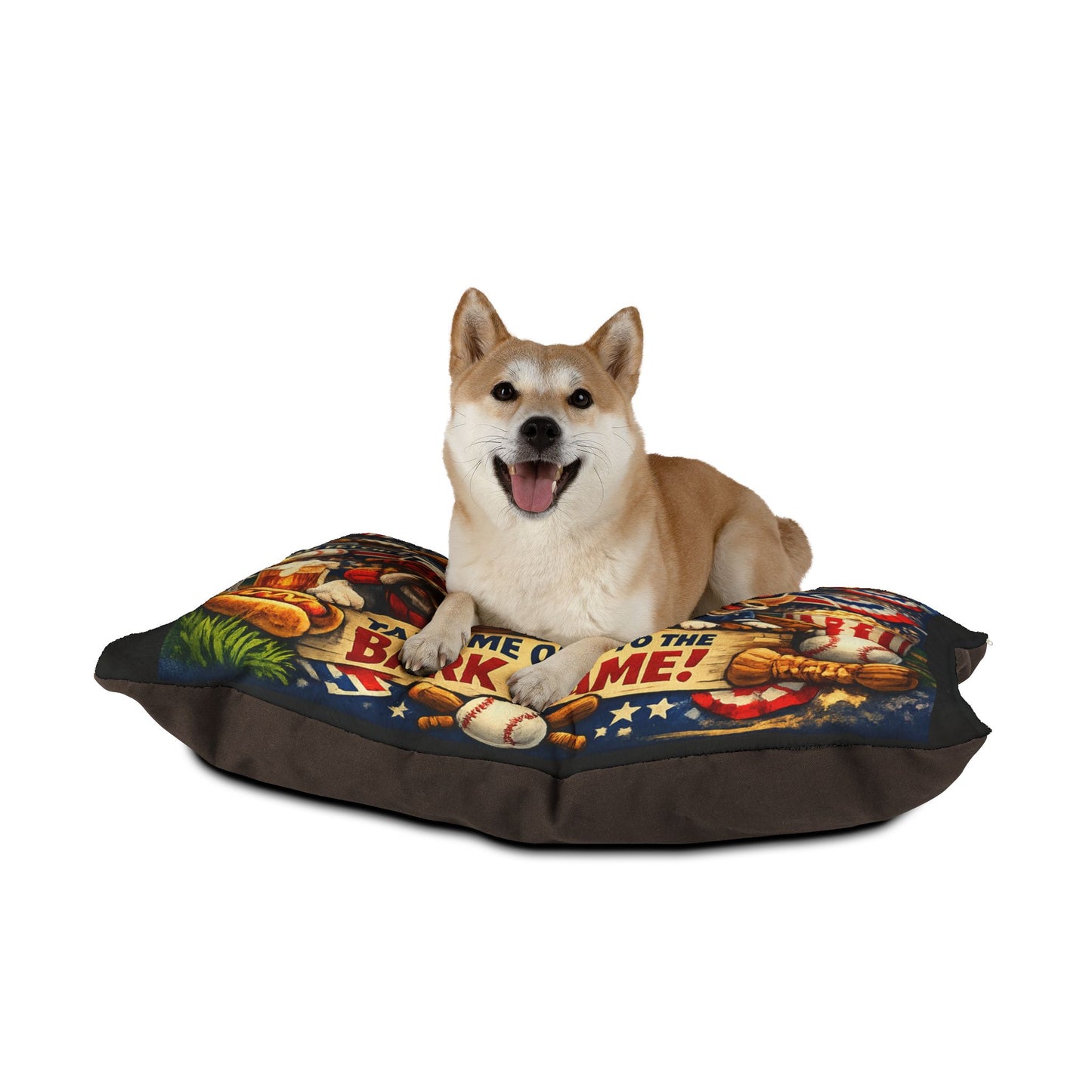 "Top Dog" Baseball-Series Pet Bed Pillow Throne