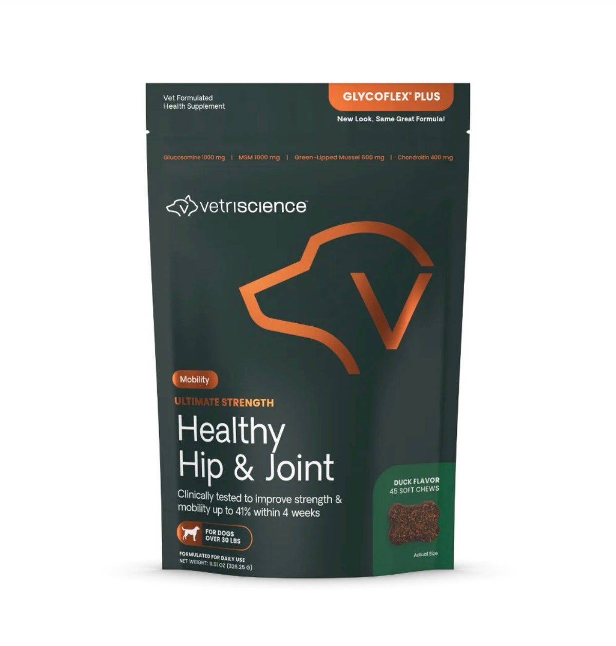 VetriScience GlycoFlex Plus Ultimate Strength Hip & Joint Supplement for Dogs