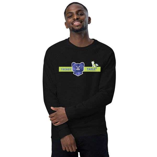 Unisex Organic Black Raglan Sweatshirt