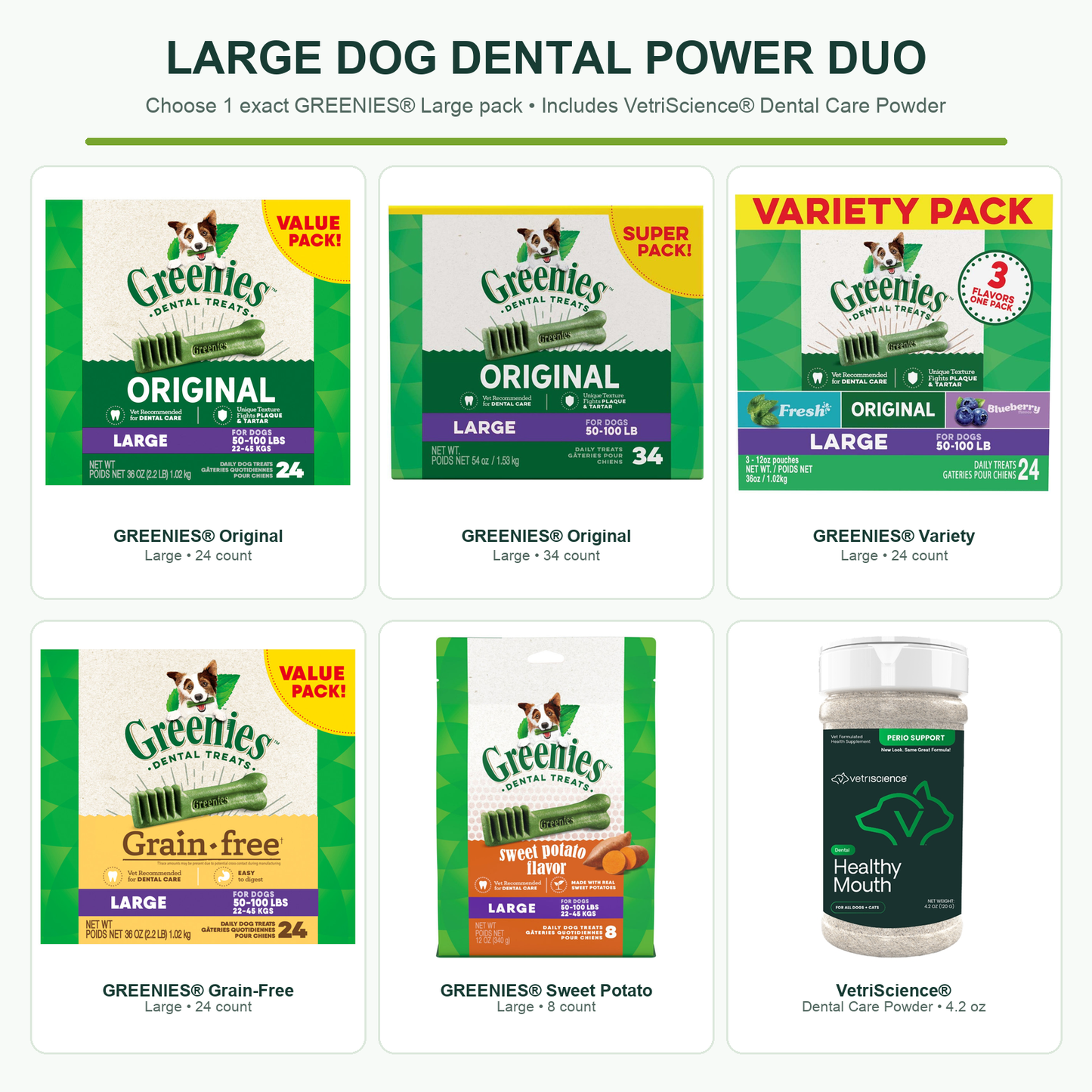 Large Dog Dental Power Duo — GREENIES® + VetriScience®