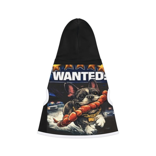 Pet Hoodie — "Wanted" French Bulldog with Sausage Toy Cute Pet Hoodie