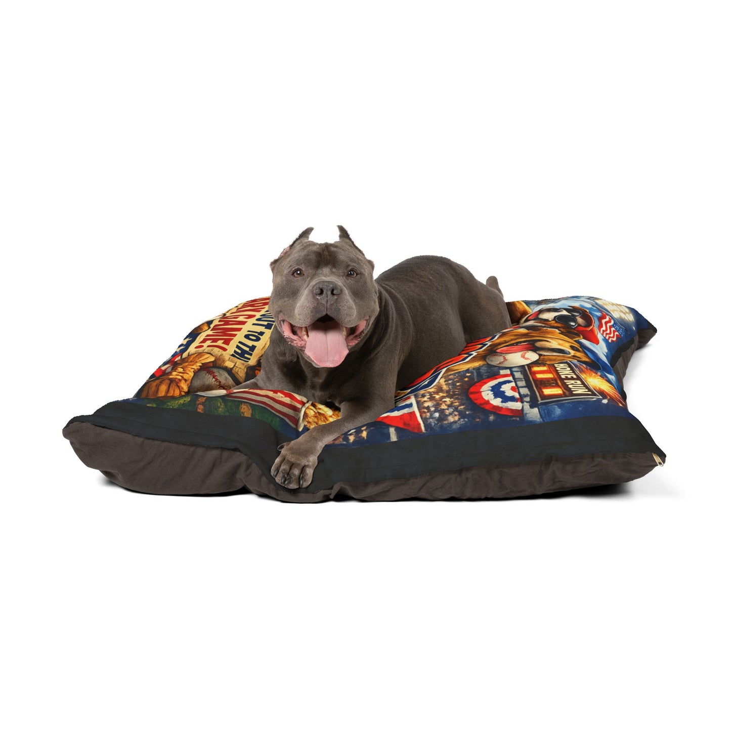 "Top Dog" Baseball-Series Pet Bed Pillow Throne