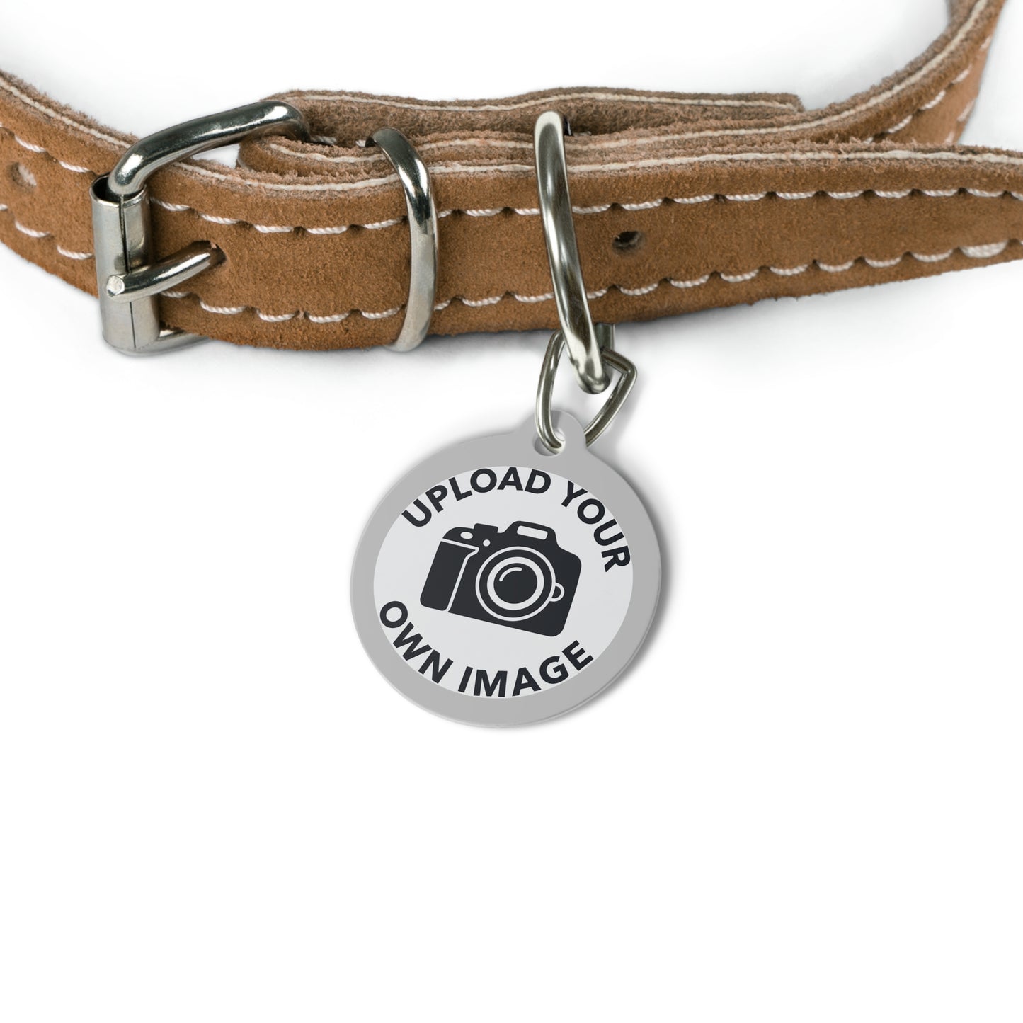 Personalizable Metal Pet ID Tag — Upload an Image and Write Custom Contact Details