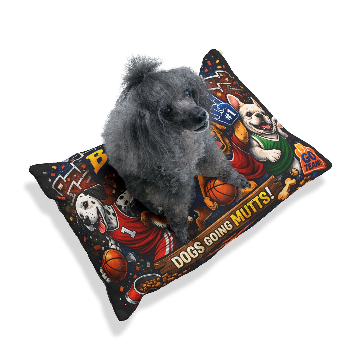 "Dogs Going Mutts" March Barkness Pet Bed Pillow | Elite Basketball Series