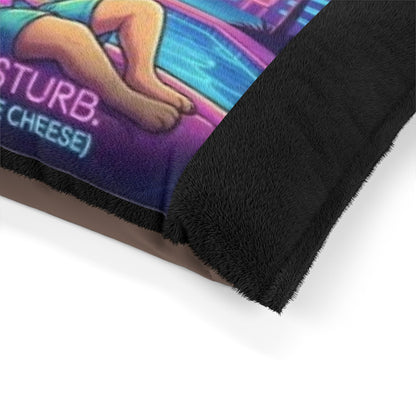Retro "Vice City Nap King" Pet Bed Pillow – Funny Dog Lounger, "Do Not Disturb (Unless You Have Cheese)"