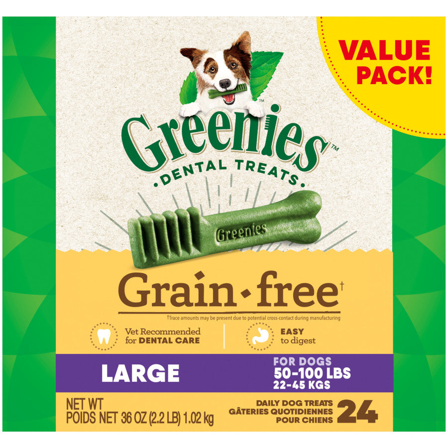 GREENIES® Daily Dental Chews for Large Dogs (50–100 lb) — Grain-Free Original • 36 oz • 24 Count