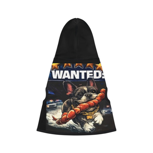 Pet Hoodie — "Wanted" French Bulldog with Sausage Toy Cute Pet Hoodie