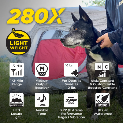 Dogtra® 280X Remote Dog Training Collar | ½-Mile Range | Waterproof | Rechargeable | 1-Dog & 2-Dog Systems