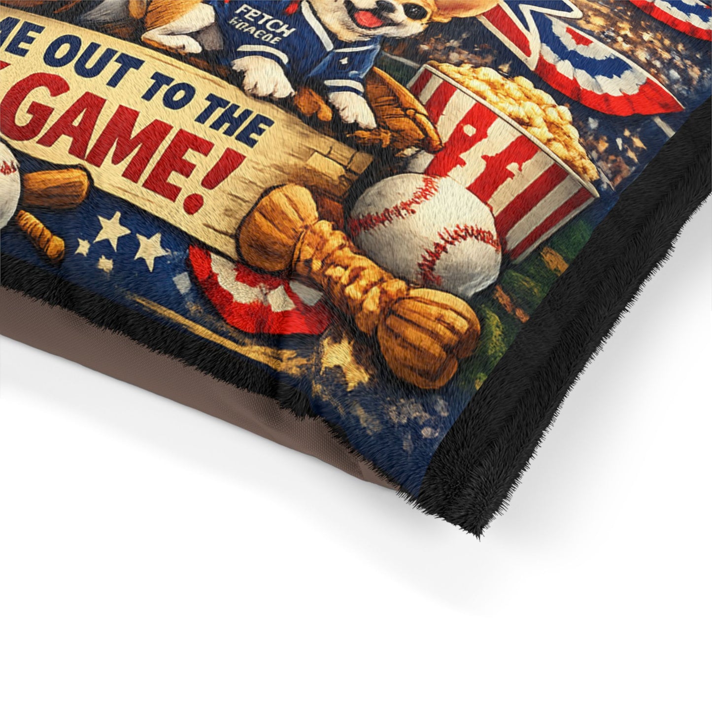"Top Dog" Baseball-Series Pet Bed Pillow Throne