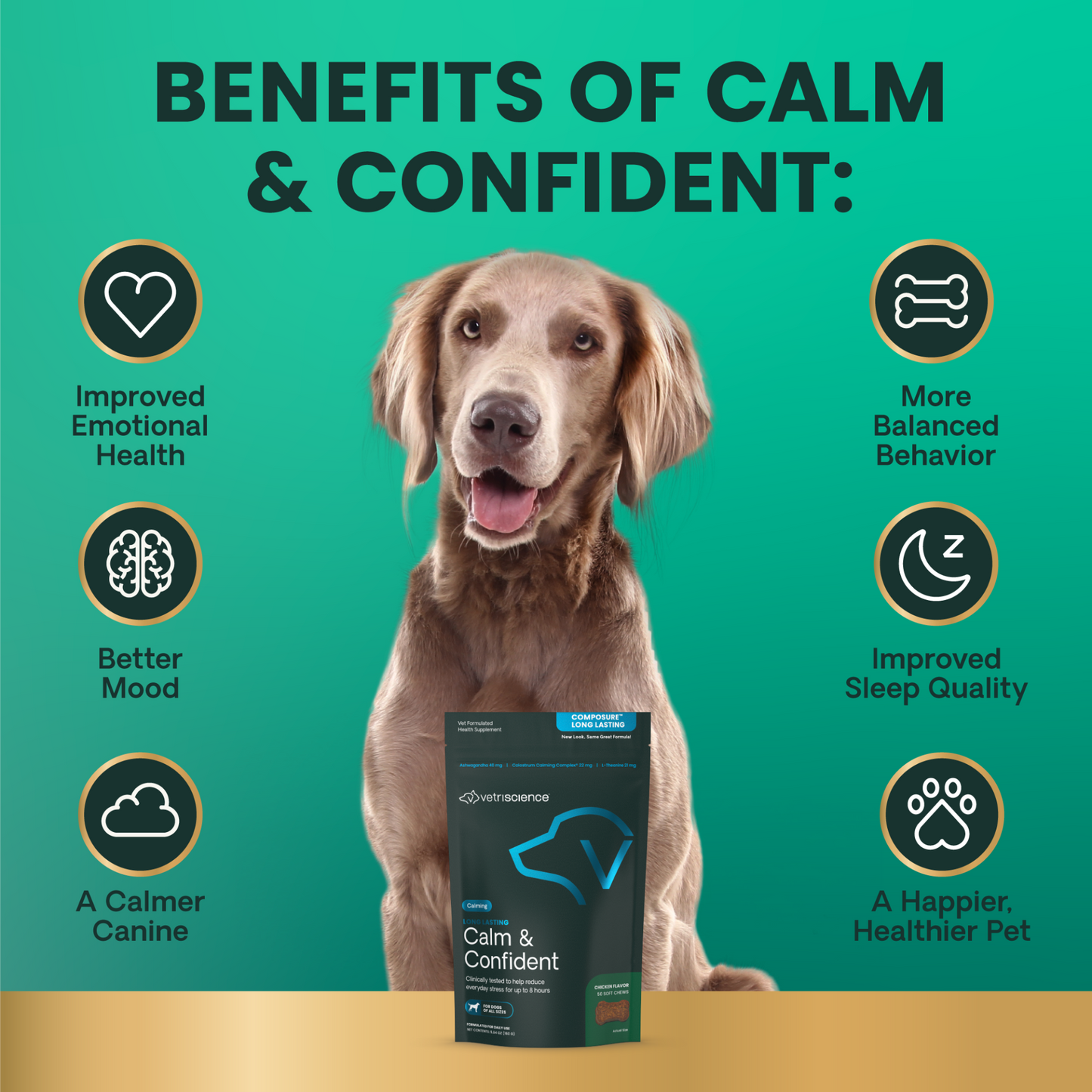 VetriScience® Composure Long-Lasting Calming Chews | 50 Count