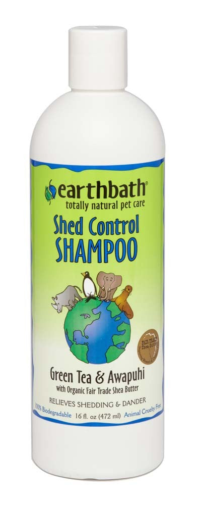 earthbath Shed Control Shampoo with green tea and awapuhi for dogs, 16 oz bottle