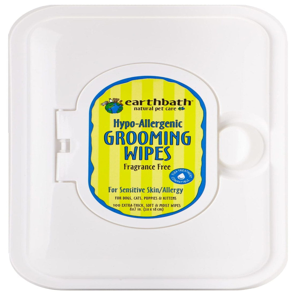 earthbath® Hypoallergenic Grooming Wipes | Fragrance Free, 100 Count — Default Title
