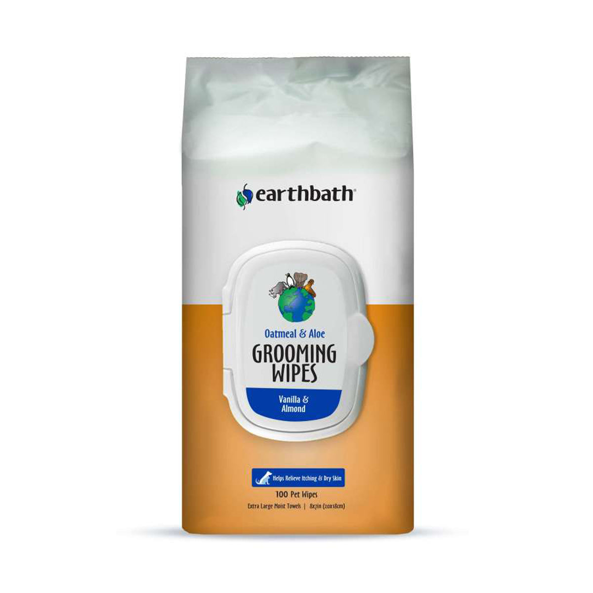 earthbath® Oatmeal & Aloe Grooming Wipes | Vanilla & Almond, 100 Count — Default Title