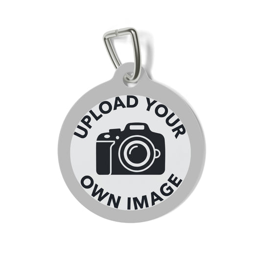 Personalizable Metal Pet ID Tag — Upload an Image and Write Custom Contact Details