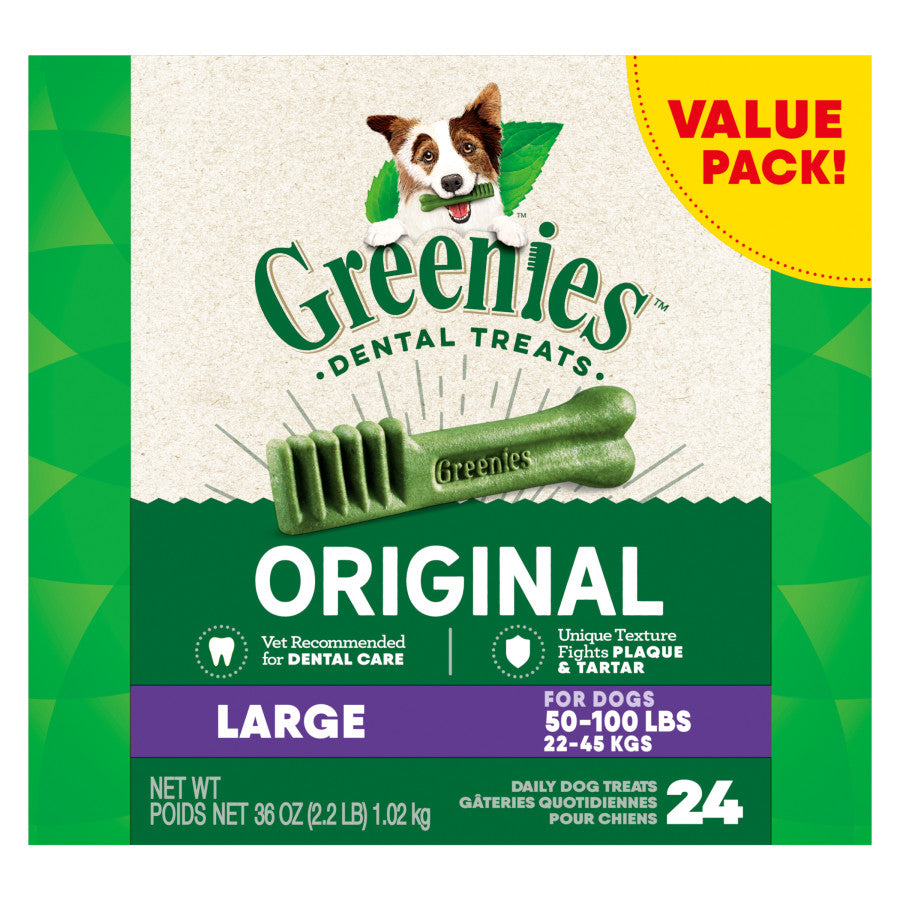 GREENIES® Daily Dental Chews for Large Dogs (50–100 lb) — Original • 36 oz • 24 Count