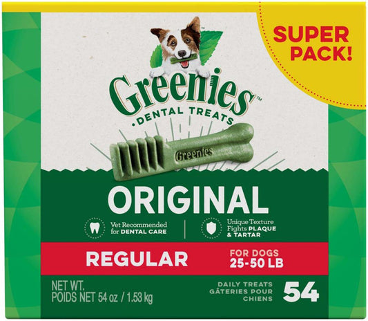 GREENIES® Daily Dental Chews for Regular Dogs (25–50 lb) — Original • 54 oz • 54 Count