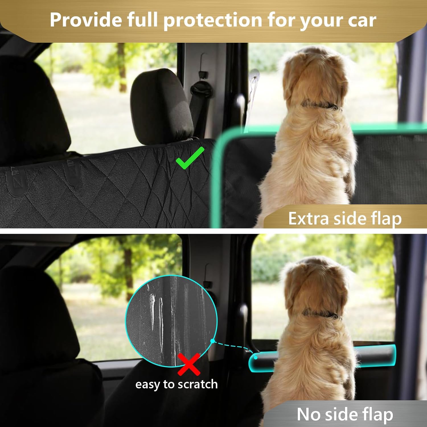 Dog Cargo Cover for SUV Non-Slip Waterproof with Side and Bumper Flap Protectors