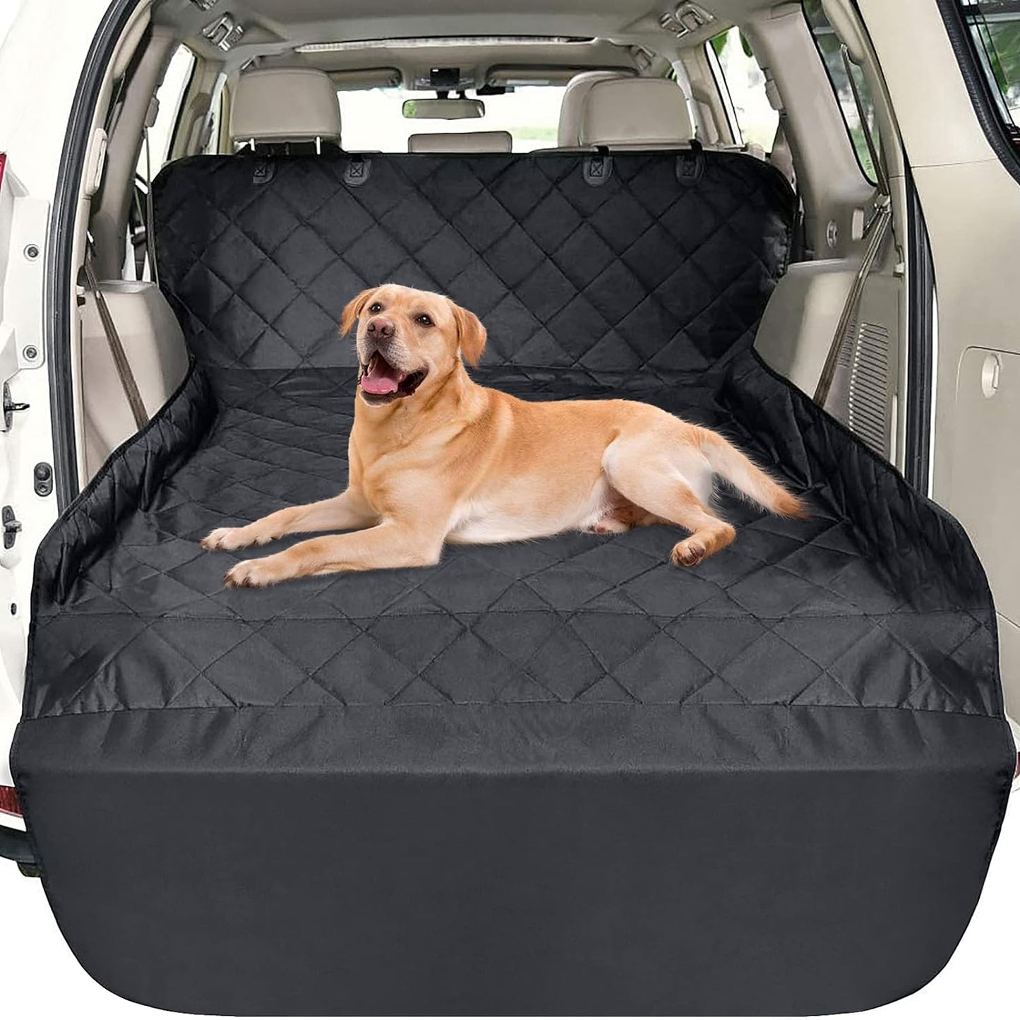 Dog Cargo Cover for SUV Non-Slip Waterproof with Side and Bumper Flap Protectors