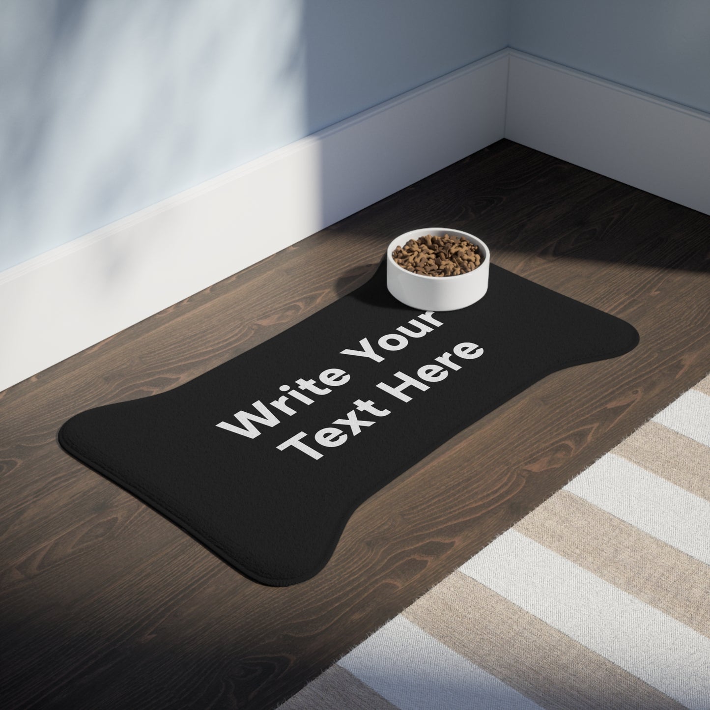 Custom Plush Anti-Slip Mealtime Pet Feeding Mat