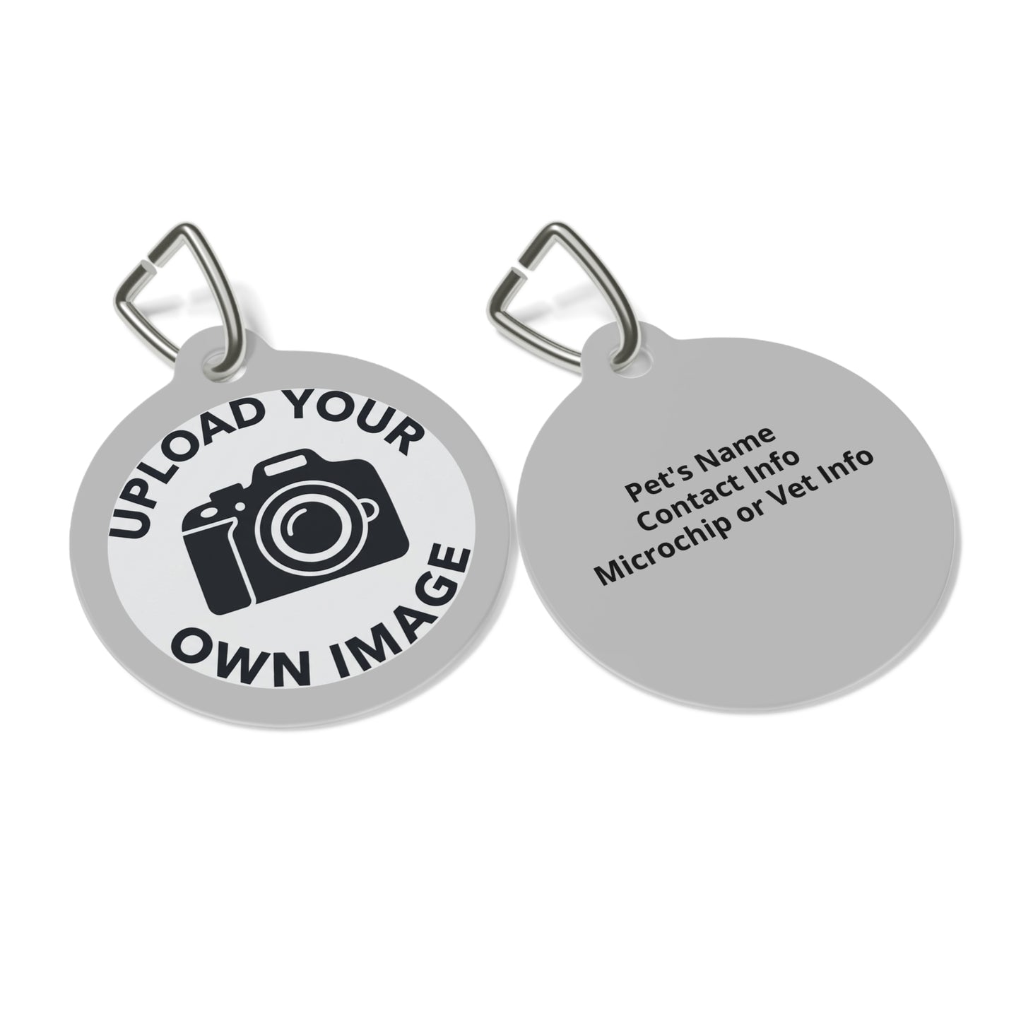 Personalizable Metal Pet ID Tag — Upload an Image and Write Custom Contact Details