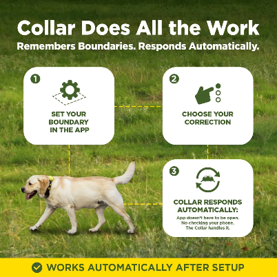 Dogtra No-Subscription GPS Dog Fence - Static Shock & Pager Training Collar, Phone-Connected, Bluetooth-Enabled, App-Control, 3/4 Acre Minimum Coverage Wireless Boundary System for Large Properties & Camping
