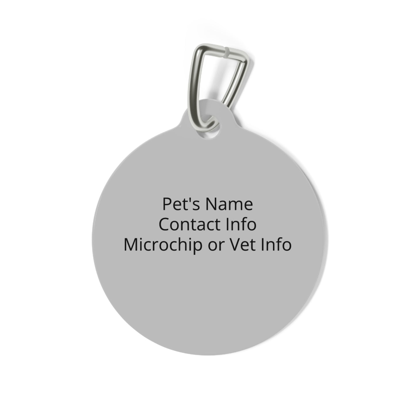 Personalizable Metal Pet ID Tag — Upload an Image and Write Custom Contact Details