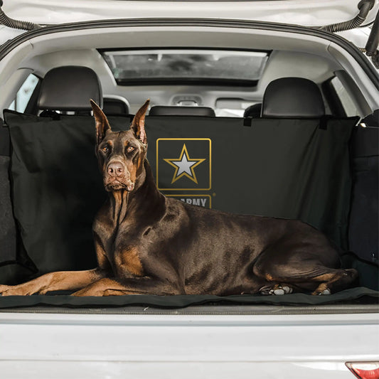 US Army Military-Grade Dog Cargo Liner - Heavy-Duty Camo SUV Pet Cover with Tactical Design