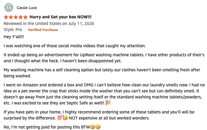 Uproot Clean® Washer Rescue Pro | Pet Hair + Odor Cleaning Tablets