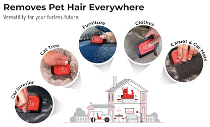 Lilly Brush Mini Pet Hair Detailer | Reusable Fur Remover for Car Interior, Carpet, Couch & Furniture