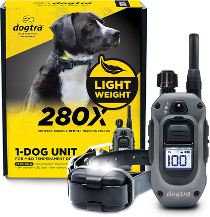 Dogtra 280X remote training collar with packaging on a white background