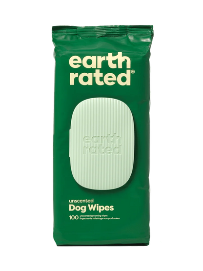 Earth Rated Dog Grooming Wipes — Unscented, 100 Count