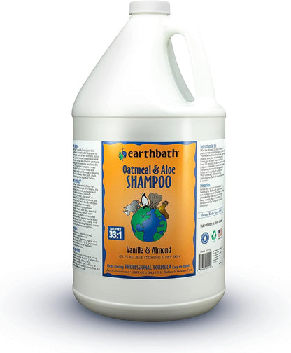 earthbath® Oatmeal & Aloe Itch Relief Shampoo | Vanilla & Almond, 16 oz and 1 Gallon