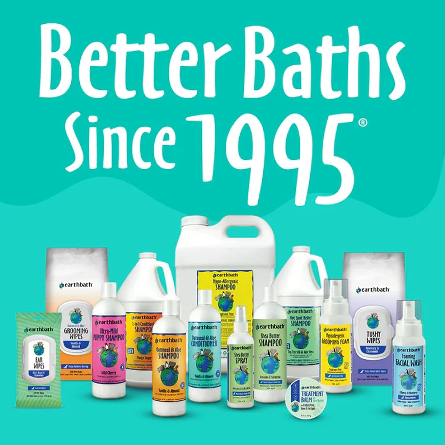 earthbath® Oatmeal & Aloe Itch Relief Shampoo | Vanilla & Almond, 16 oz and 1 Gallon