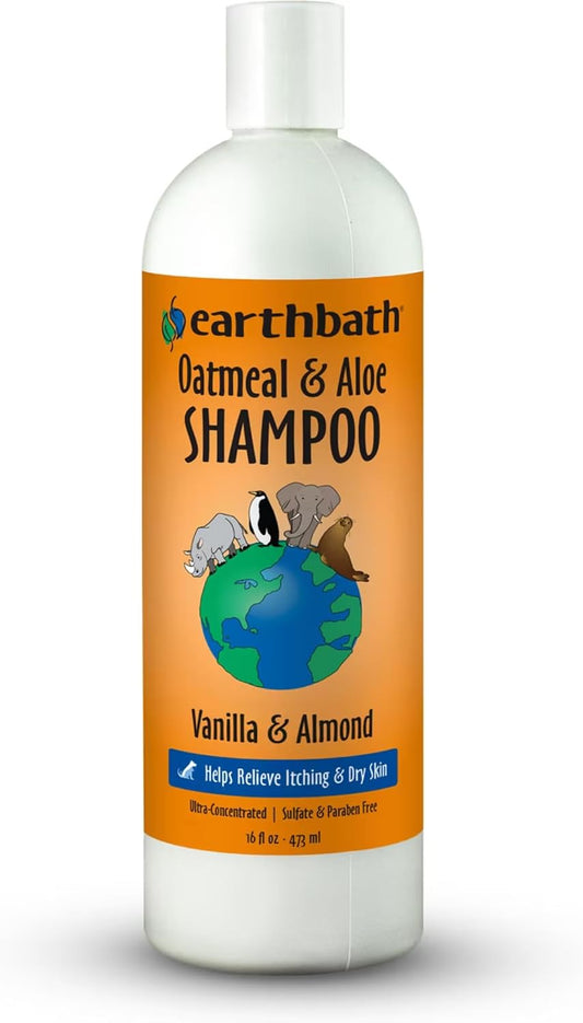 earthbath® Oatmeal & Aloe Itch Relief Shampoo | Vanilla & Almond, 16 oz and 1 Gallon