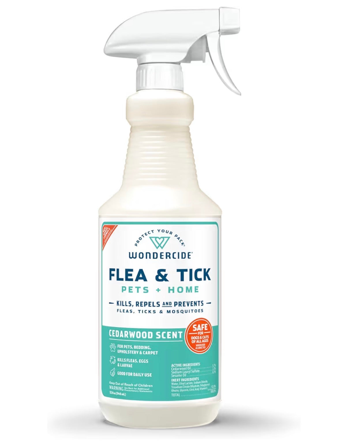 Wondercide® Flea & Tick Spray for Pets + Home — Natural Essential Oils | Rosemary, Cedarwood & Lemongrass