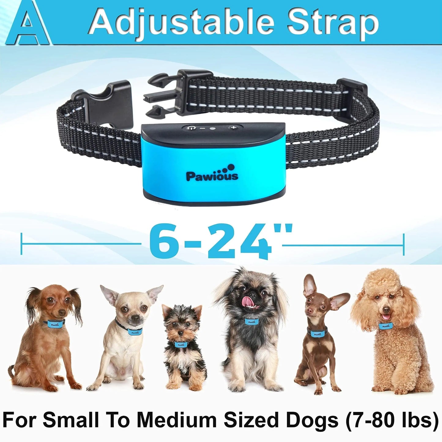 Gentle Anti-Bark Training Collar for Small Dogs - No Shock, Rechargeable & Rainproof with Smart Detection