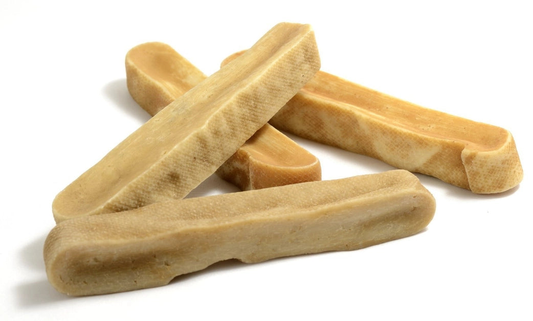 Dog chew treats on a white background