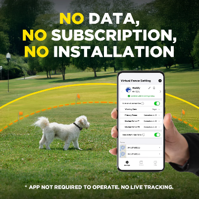No Subscription GPS Dog Fence — App-Controlled Wireless Boundary System for Large Properties (Dogtra®)