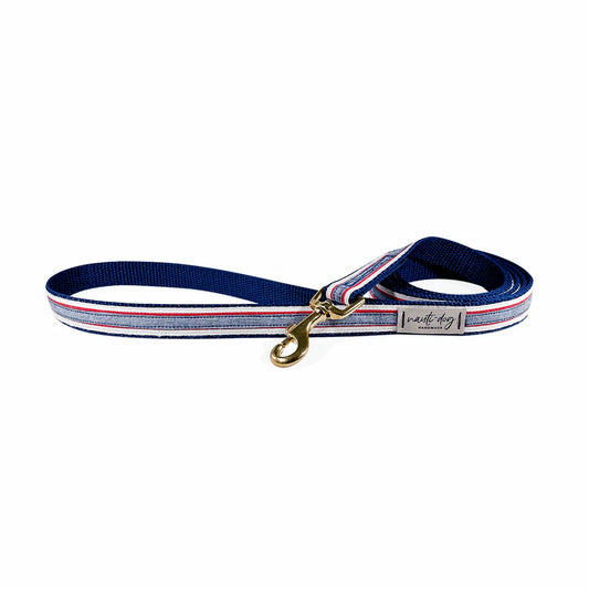 Chambray Classic Oxford Ribbon Dog Leash Preppy Pet Style