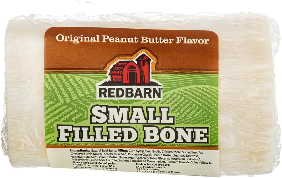 Redbarn Peanut Butter Filled Bones (20-Count Case) | Long-Lasting Natural Beef Femur Dog Chews