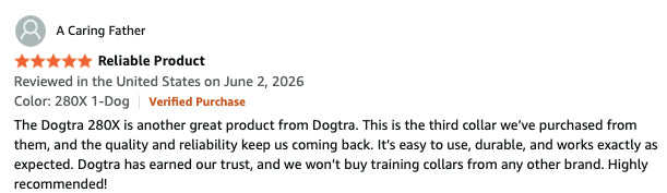 Dogtra® 280X Remote Dog Training Collar | ½-Mile Range | Waterproof | Rechargeable | 1-Dog & 2-Dog Systems