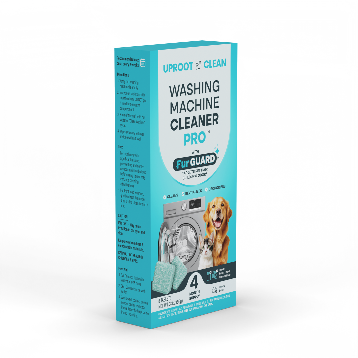 Uproot Clean® Washer Rescue Pro | Pet Hair + Odor Cleaning Tablets