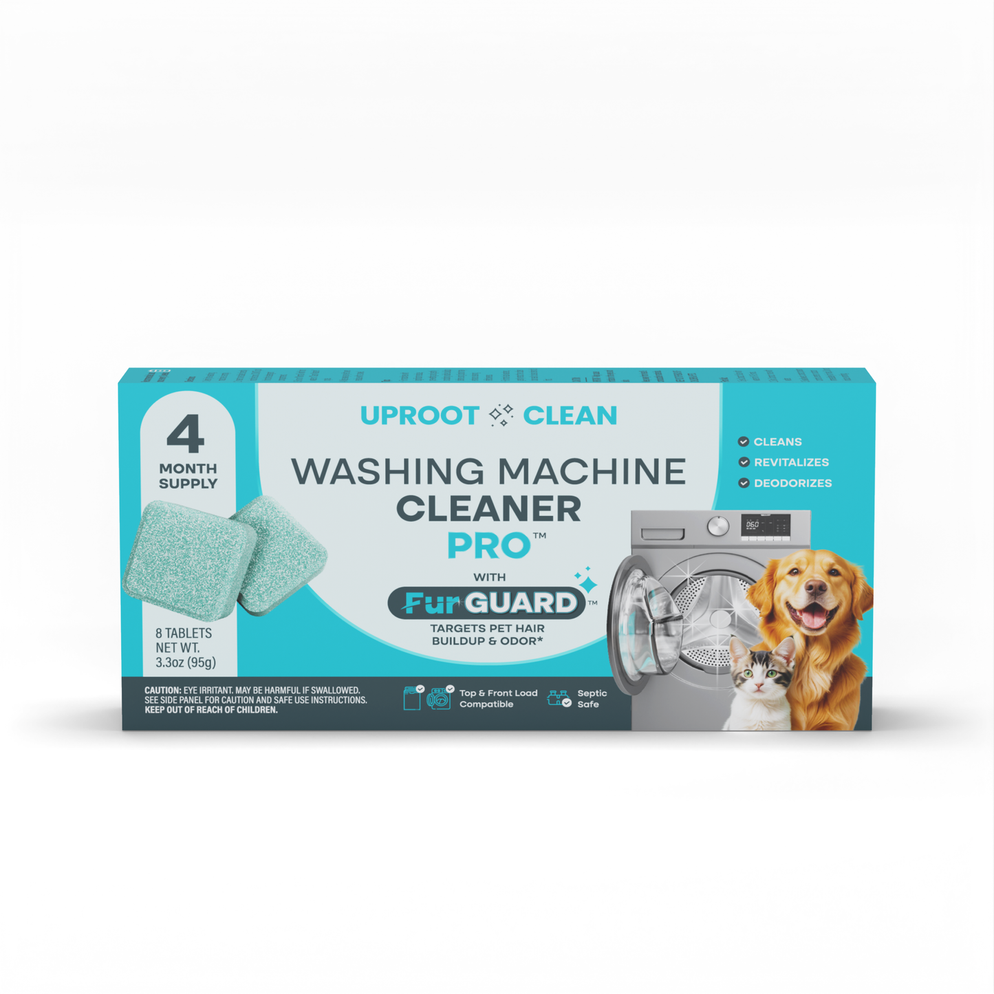Uproot Clean® Washer Rescue Pro | Pet Hair + Odor Cleaning Tablets