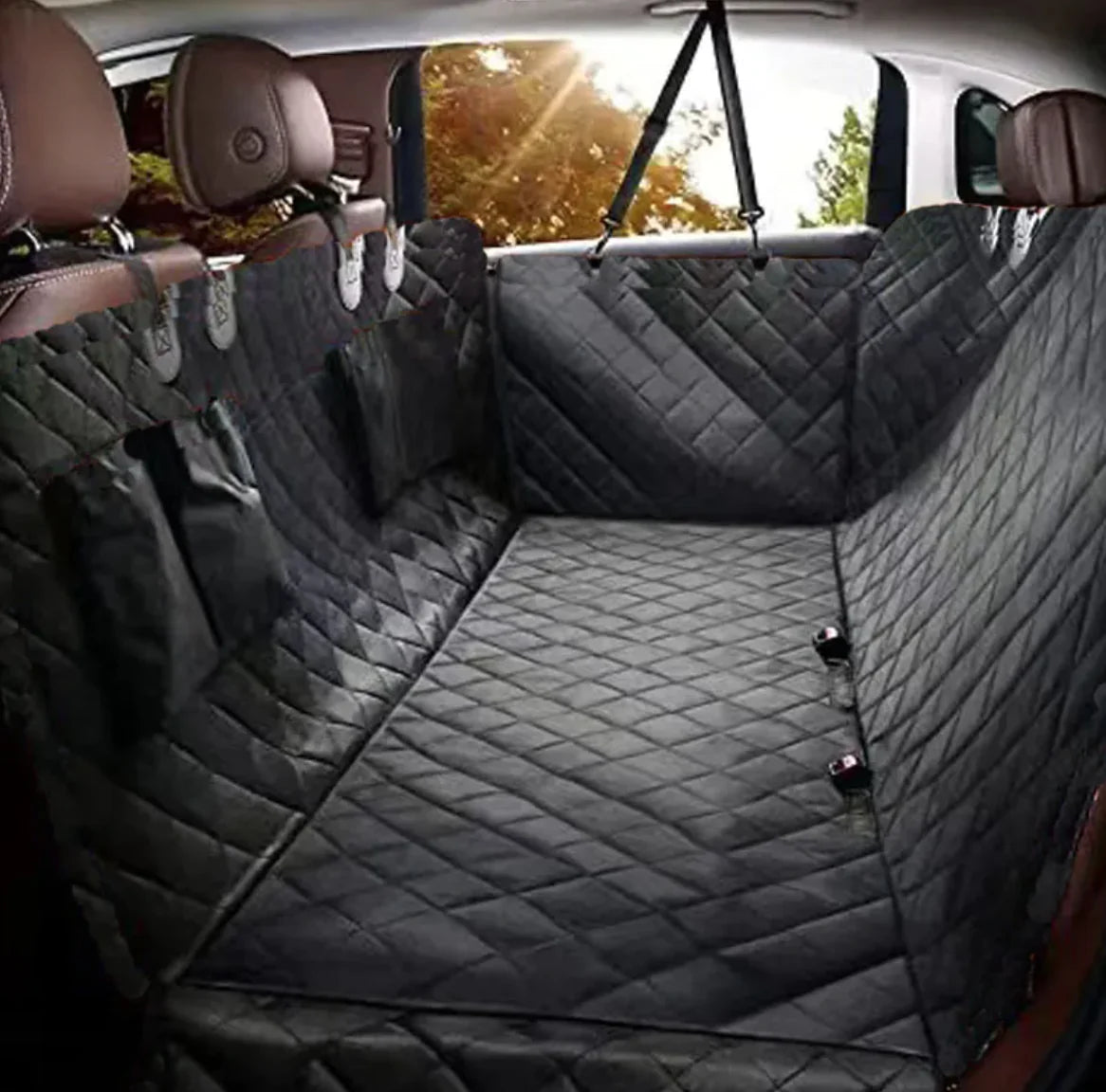 Deluxe Waterproof Dog Car Seat Cover - Premium Oxford Cloth Protection with Mesh Window