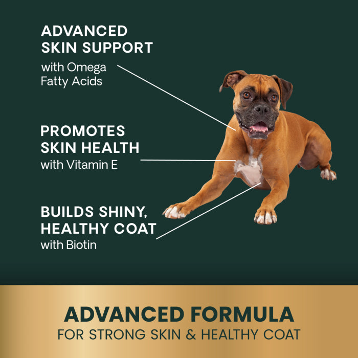 VetriScience Omega Plus Advanced Skin & Coat Supplement for Dogs — Duck Flavor, 40 Chews