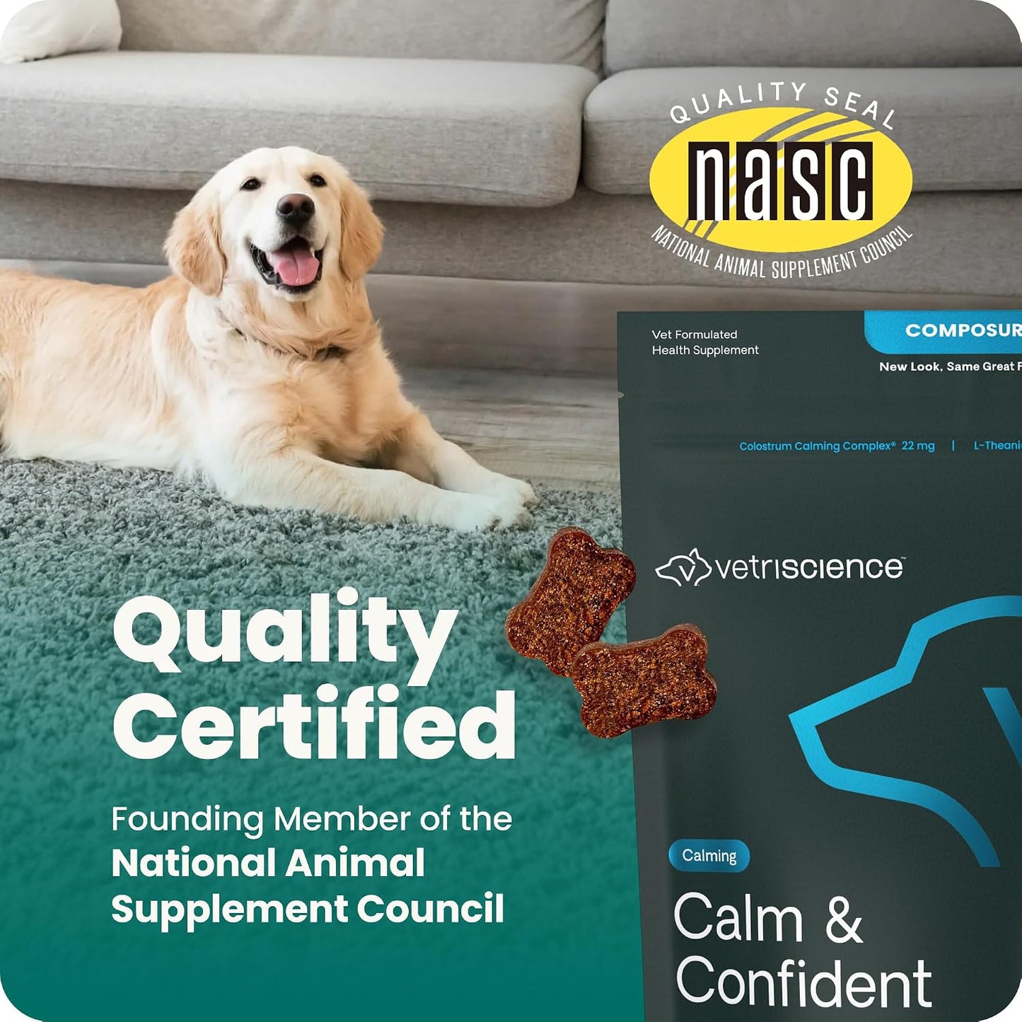 VetriScience® Composure Long-Lasting Calming Chews | 50 Count