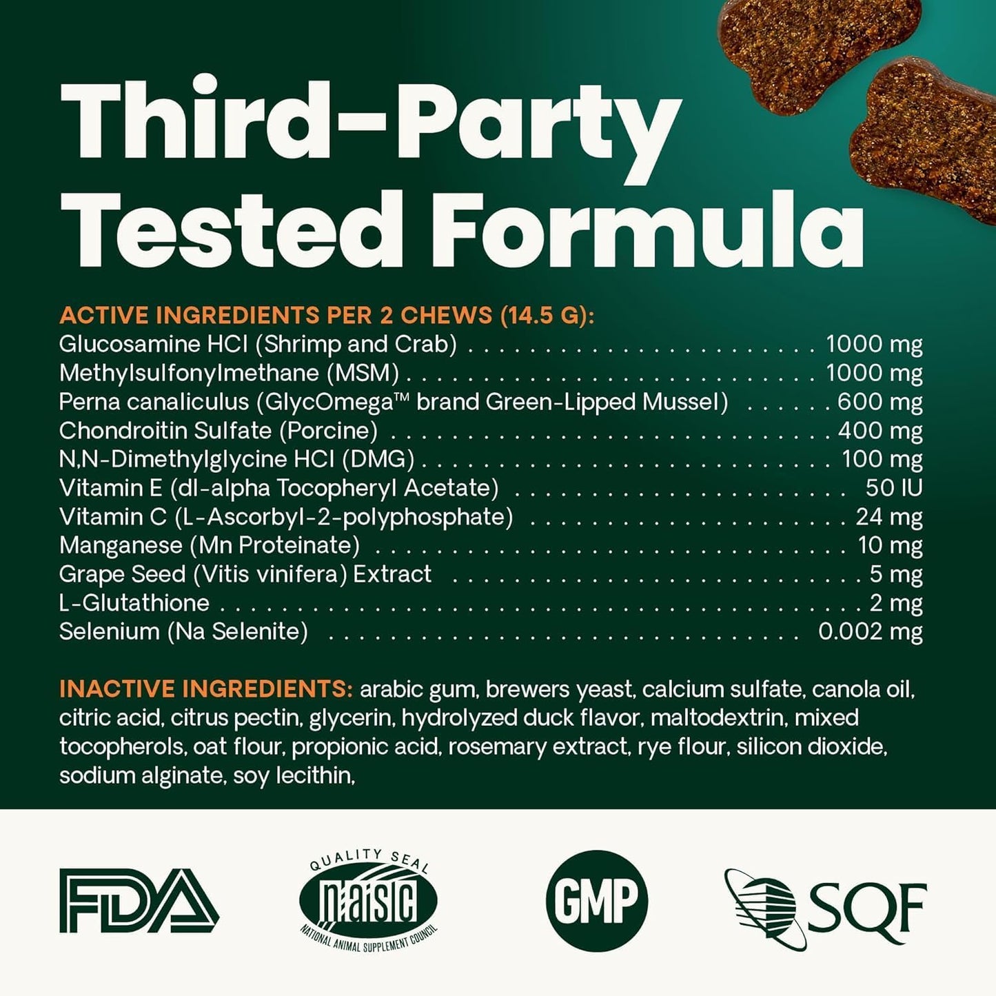 VetriScience® Ultimate Strength Hip & Joint Chews | Duck, 60 Count