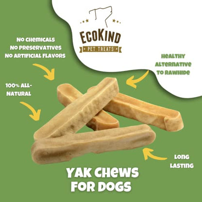 EcoKind Pet Treats Himalayan Large Gold Yak Dog Chews: The Long-Lasting, All-Natural, High Protein Chew for Dental Health
